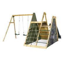 Load image into Gallery viewer, Pyramid Wooden Climbing Frame with Swings
