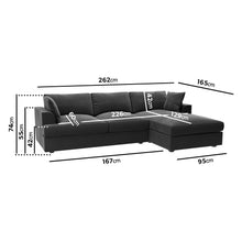 Load image into Gallery viewer, Charcoal Grey 3 Seater L Shaped Sofa - Right Hand Facing
